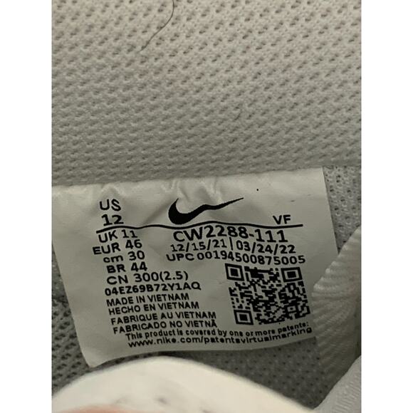 Nike Air Force 1 Low White CW2288-111 Men’s Size 12 Triple White main image 5